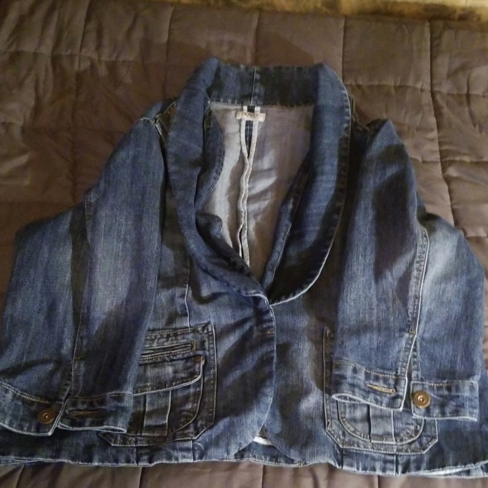 Cato Womens Blue Jean Jacket